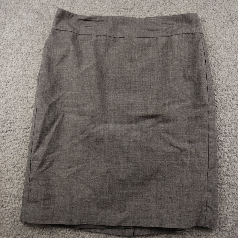 Banana Republic Wool Skirt Womens 8 Stretch Pencil Charcoal Office Career EUC